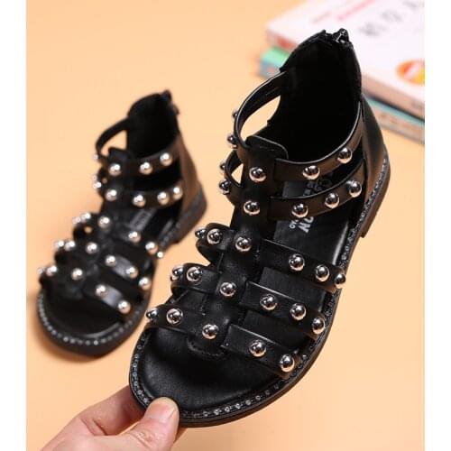 Girls Sandals Baby Kids Fashion Casual Shoes Kids Beach Sandals 2020 Summer Toddler Children Beading Bowknot Pu Leather Sandals