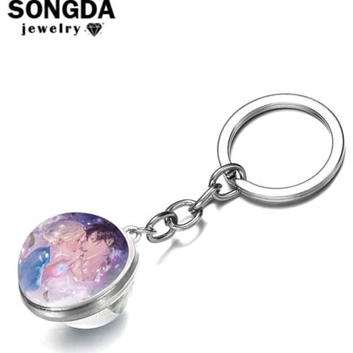 SONGDA Miyazaki Cartoon Movie Howls Moving Castle Keychain Cute Car Keyring Key Chains For Backpacks Gadgets For Men Woman Gift