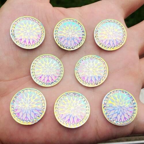 20mm Rhinestone Crystal AB Color Loose Rhinestones Flatback 20mm Embellishment Rhinestone Craft Decoration 20pcs -E070