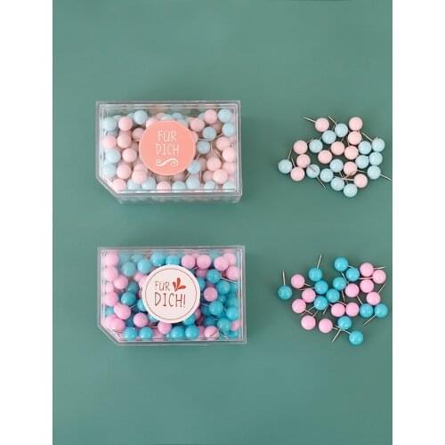 TUTU 150pcs/box Metal Map Tacks Macaron color coloful Push Pins Cork Board Safety Colored Thumbtack Office School H0492