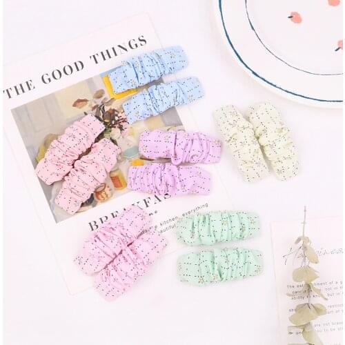 1 PCS 7 CM Print Wrinkle Hairpins Fashion Korean Geometric BB Clip Girls Bangs Barrettes DIY Styling Tools Kids Hair Accessories