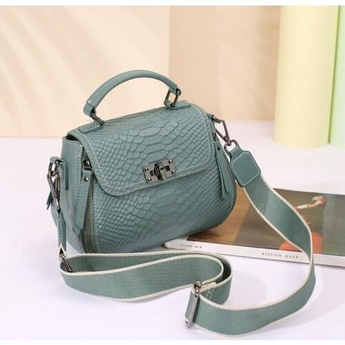 Cowhide Handbags Women 2021 B Crocodile Small Bag Fashion Genuine Leather Shoulder Bag Leather Messenger Bag Purses and Handbags