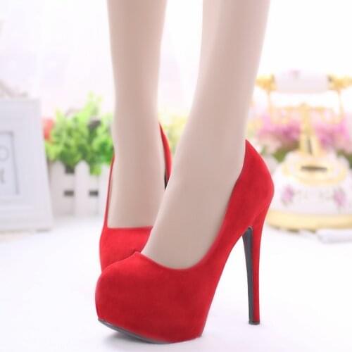 LOSLANDIFEN Women Pumps 14CM Super Heels Female Platform Shoes NightClub Party Dress Wedding Red Sexy High Plus Size