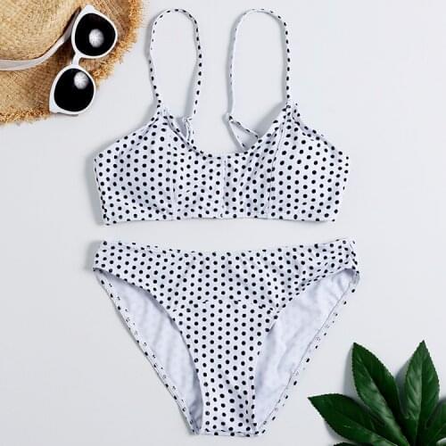 Sexy bikini female swimwear 2020 new wave point split bikini swimsuit European and American triangle womens two-piece swimsuit