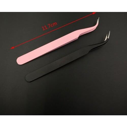 11.7cm Stainless Steel Bend Curved Blackhead Acne Clip Tweezer Face Cleaner Useful Tool Pimple Comedone Remover Kit