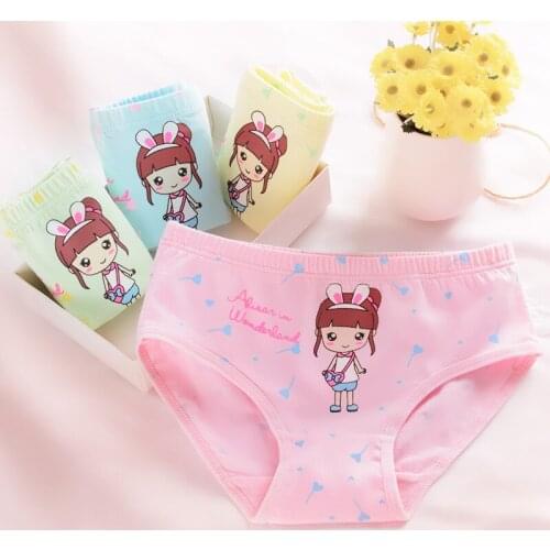 4 Pcs/lot Children Panties for Girls Baby Underwear Cotton Soft Briefs Print Princess Comfortable Kids Underpants