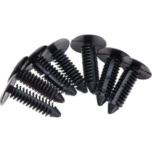 50Pcs Auto Fastener Clip Plastic Rivet 6.4mm Hole Engine Cover Bumper Hood Fender Splash Guard Retainer Car Door Trim Panel Clip
