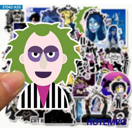 50PCS Tim Burton Classic Movie Graffiti Sticker for DIY Mobile Phone Laptop Luggage Suitcase SkateboardDecal Stickers