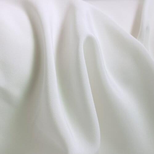 50cm*110cm Natural White Silk Cotton Crepe De Chine Fabric Wedding Dress Gown Material 28momme