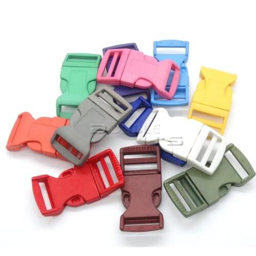500pcs/lot 1"Mixed Color Plastic Curved Side Release Buckles Backpack Straps Webbing 26mm Hardware Accessories