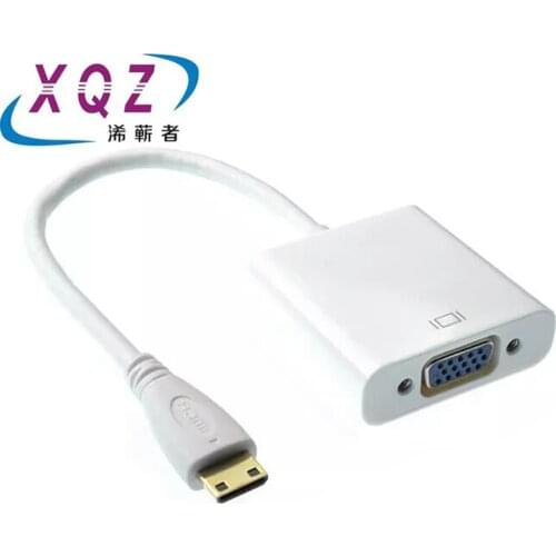 MiniHDMI to VGA adapter miniHDDTV to 15pin converter with chipset male to female miniHDMI input to VGA output white/black