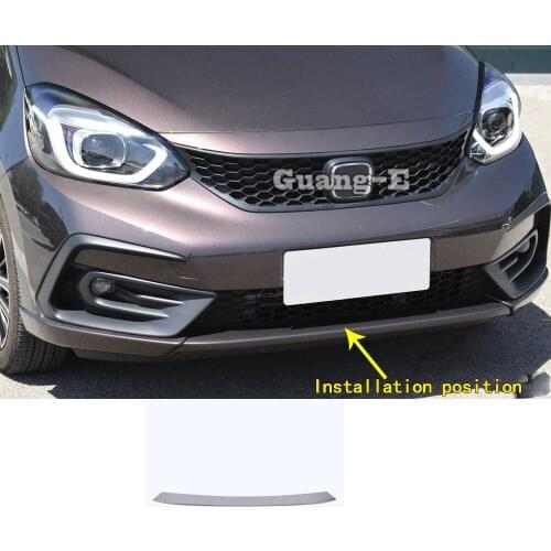 Car Stainless Steel License Plate Trim Racing Grid Grill Grille Panel Frame Bumper For Honda Fit Jazz 2020 2021