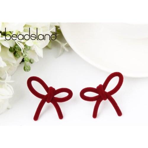 Beadsland Flannelette Drop Earrings Lovely Bowknot Shape Fashion Cute For Woman Girl Party Festival Hot Sell Gift 40535