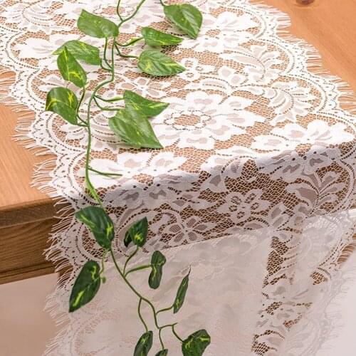 White lace table runner wedding place decoration family table decoration tablecloth lace cloth