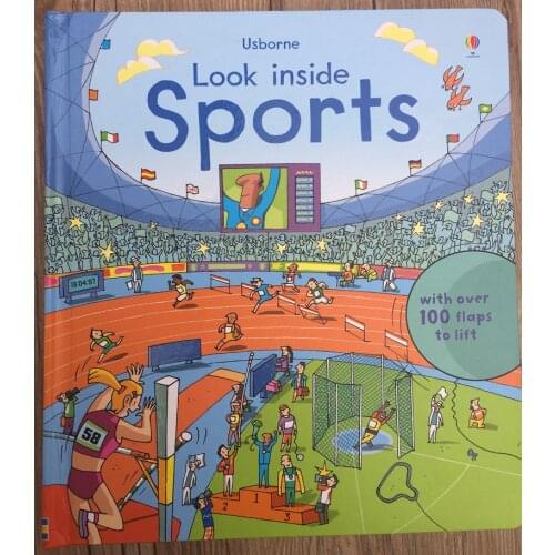 Britain English 3D Usborne Look inside Sports picture book Education kids child With over 100 flaps to lift hard cover