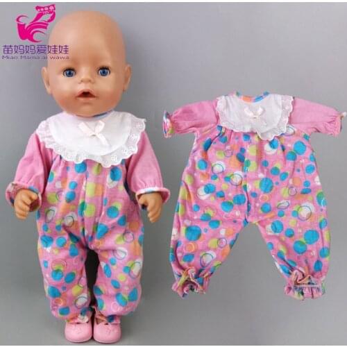 43cm Reborn Baby Doll clothes Pink Rompers 18 Inch Girl Doll Clothes Pajama set