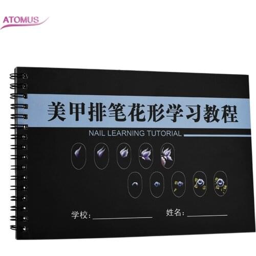 Nail Art Practice Template Learning Paper Book Manicure Lines Drawing Painting Exercise Books Tool Showing Shelf Salon Supply