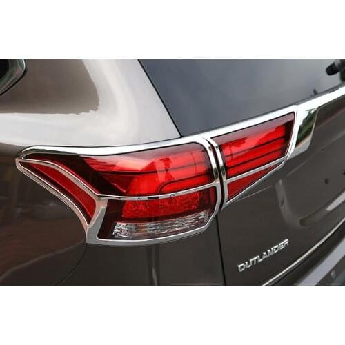 For Mitsubishi Outlander 2013-2019 car body detector ABS Chrome trim back tail rear fog light cover lamp frame stick part 4pcs