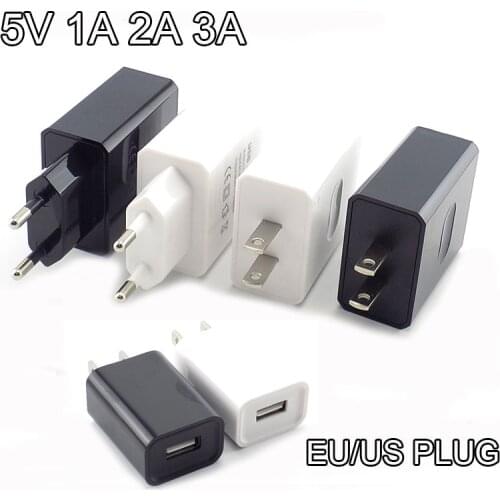 5V 1A 2A 3A Travel USB Adapter Phone Charger Power Supply Adapter Wall Desktop Charger Power Bank EU/US Plug Portable E14
