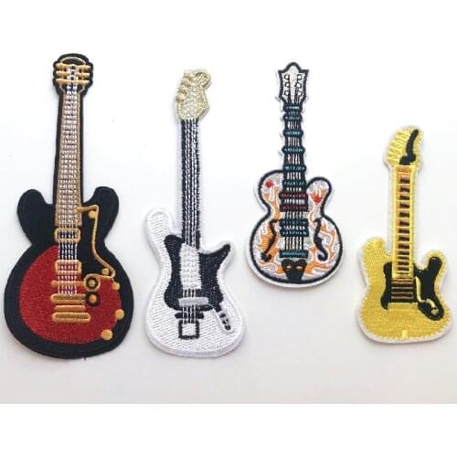 Guitar Punk Rock Guitar Band Patches Creative Badges Amazing Embroidered Applique Stickers individual personality Clothing