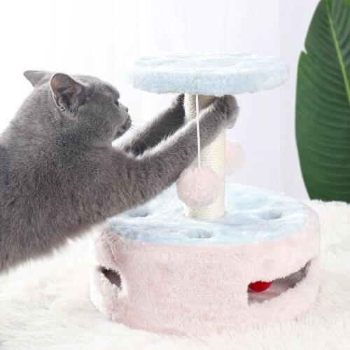Pet Cat Scratching Post Toy Cat Jumping Climbing Frame Playing Tree Tower Kitten Interactive Toys for Cats Kitten Pet Supplies