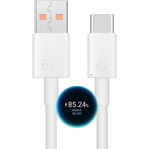 66W 6A Supercharge Fast Charging Type-C Data Cable For HUAWEI Mate 40 Pro 30 20 P40 P30 Lite P20 Honor V40 V30S 30i USB-C Line