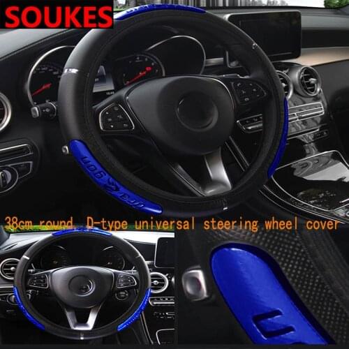 36-40CM Leather Automobiles Car Steering Wheel Covers For Volkswagen VW Polo Passat B5 B6 CC Golf 4 5 6 7 Touran T5 Tiguan Bora