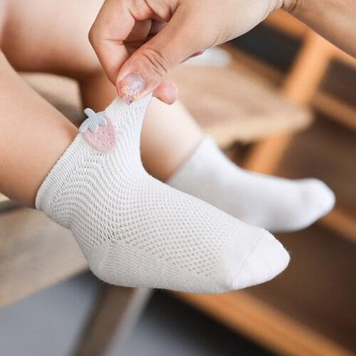 Newborn Infant Summer Cotton Socks 3 Pairs Lot Toddler Boys Girl Child Cute Thin Mesh Cartoon Short Socks Baby Accessories 2020
