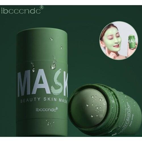Green Tea Deep Cleansing Mud Masks Oil Control Acne Treatment Solid Masks Purifying Clay Stick Mask Moisturizing Face Care TSLM2