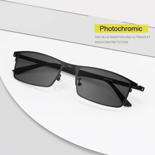 Fashion Aolly Men Glasses Frame Anti-blue lens Myopia Photochromic Reading Glasses CR39 Lens