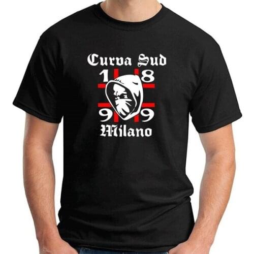Mens Maglia Maglietta T-Shirt Uomo Tum0030 Milan Ultras Rossonero Curva Sud Milano