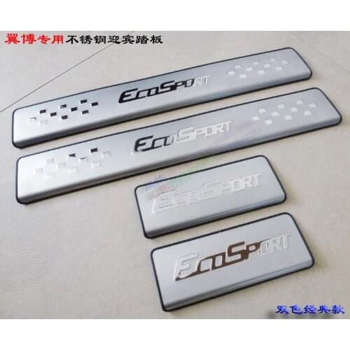 Door Sill Scuff Sill Plate Step Cover Trim Protector Pads Sticker For Ford Ecosport 2012-2015