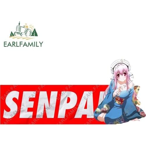 EARLFAMILY 13cm x 5.8cm for Senpai Waifu Super Sonico Car Stickers Vinyl Decal Motorcycle Camper Car Accessoires Anime Sticker