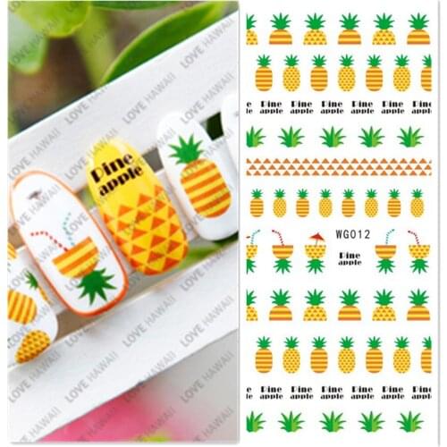 Nail stickers WG 013 dine apple design back glue DIY nail decal decoration accessory