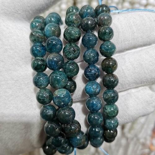 Natural Stone Beads Bracelet Blue Apatite For Men And Women Wear Elastic String Beaded Jewelry6mm 8mm 10mm