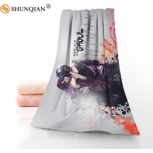 New Custom Tokyo Ghoul Towel Printed Cotton Face/Bath Towels Microfiber Fabric For Kids Men Women Shower Towels