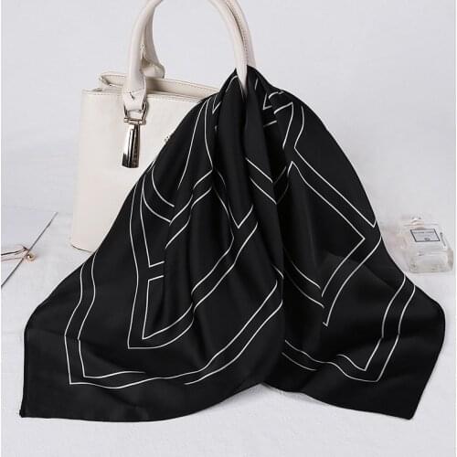 70*70CM 2021 New Simple Imitation Silk Small Square Scarf with Dress Printing Silk Scarf Professional Small Scarf Wholesale
