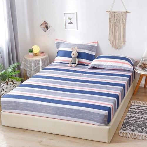 1pc 100%Polyester Solid Fitted Sheet Mattress Cover Four Corners With Elastic Band Bed Sheet(no pillowcases)