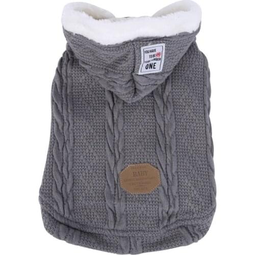 Autumn Winter Pet Dog Clothes Warm Knitting Acrylic Dog Coat Jackets Sport Style Puppy Hooded Clothing Dogs For Puppy