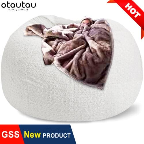 Big Cashmere Velvet Sofa Cover No Stuffed Bean Bag Pouf Futon Puff Ottoman Beanbag Chair Couch for Adults Kids Relax Lounge Seat