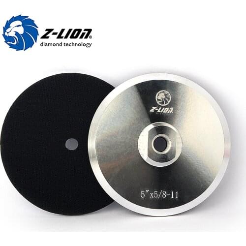 Z-LION 5" Polishing Aluminum Diameter 125mm M14 or 5/8-11 Aluminium Based Backer For Polishing Pad Nylon Hoop & Loop Backer Pad