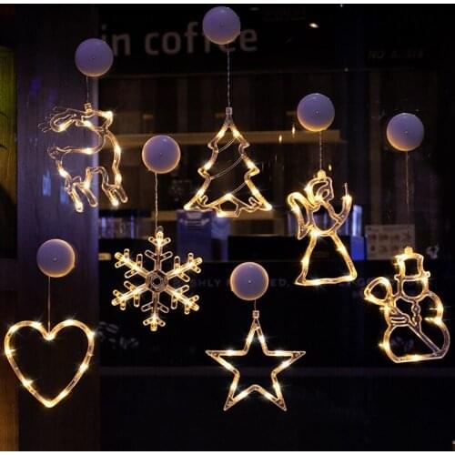 Christmas Scene layout Christmas tree pendant Window decoration Ornaments Festive atmosphere dress up Suction lamp Shop gift