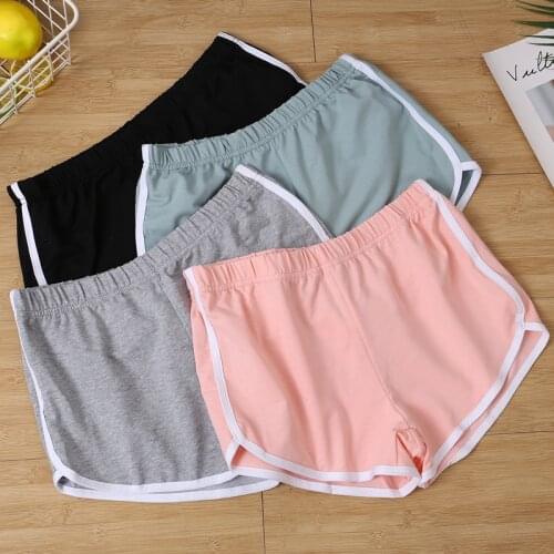 Sports Shorts 2020 Women Summer New Candy Color Anti Emptied Skinny Shorts Casual Lady Elastic Waist Beach Correndo Short Pants