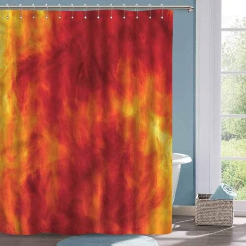 Vintage Shower Curtain Orange Fire and Flames Design Fabric Shower Curtain 72x78 Inches