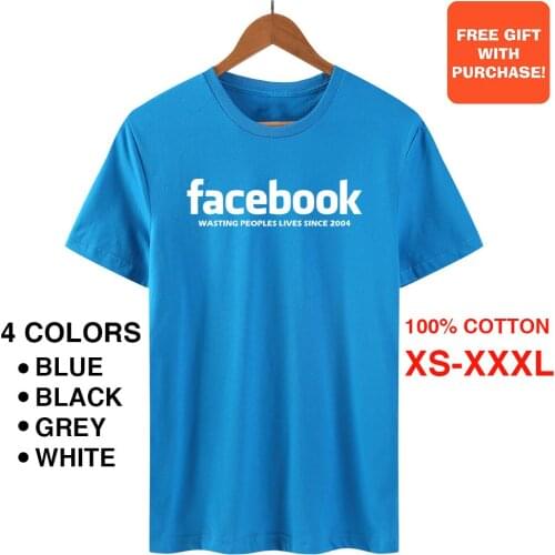 BLINGPAW Facebook Wasting Peoples Lives Since 2004 Letter Print Unisex Funny T-shirt Casual Tops & Tees O-Neck 100% Cotton