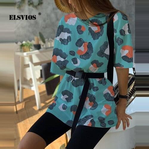 2021 Fashion Spring Summer Women O Neck Star Print Two-piece Set Casual Loose Short Sleeves Slim Shorts Elegant Streetwear Sets