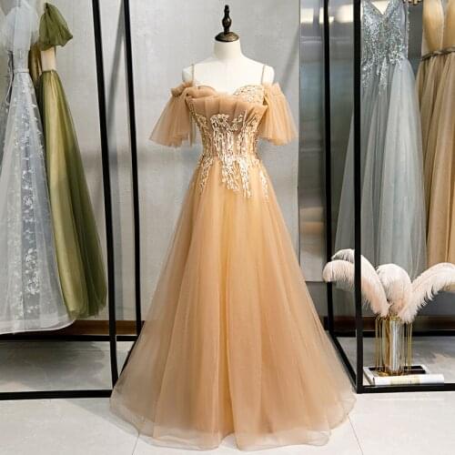 Bespoke Occasion Dresses Illusion V-Neck Short Embroidery Beading Backless Spaghetti Strap Lace Women Formal Evening Gown HB168