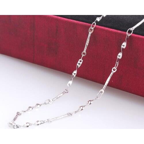 1.5mm needle water wave chains length 48cm 316L Stainless steel Necklace for men women jewelry wholesale