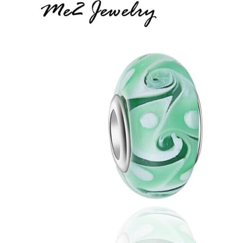 1PC Top Quality Charm Beads fit European Bracelet 2017 Green Murano Charm Diy Jewelry Free Shipping GB10