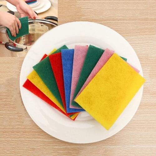 10 Pcs/Set Cleaning Wipers Highly Efficient Scouring Pad Dish Cloth Kitchen Rags Strong Decontamination Dish Towels